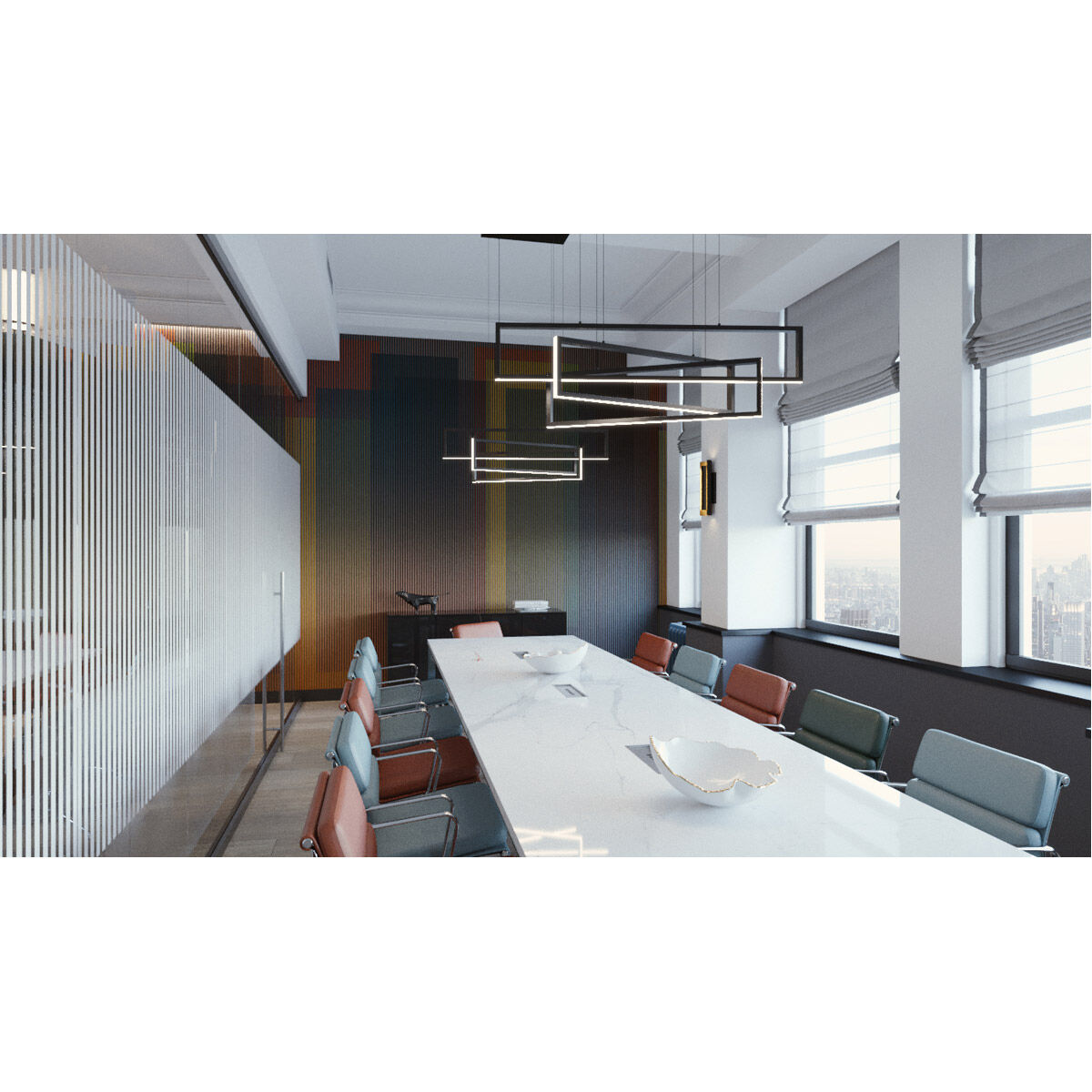 Cole LED 39 inch Black Linear Pendant Ceiling Light